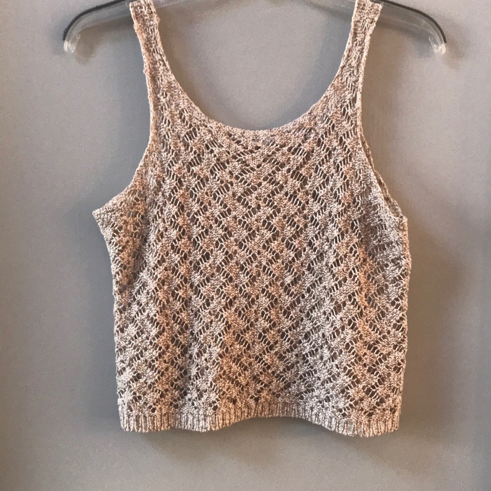 GARAGE TAN MESH LIKE CROP TOP